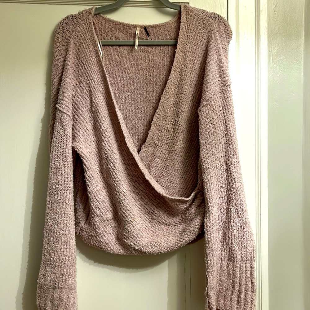 Free people wrap sweater lavender size small